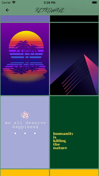 Tangkapan skrin Retrowave Wallpapers