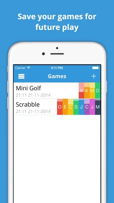 iSaveScore - Save your games scores for future play 스크린샷