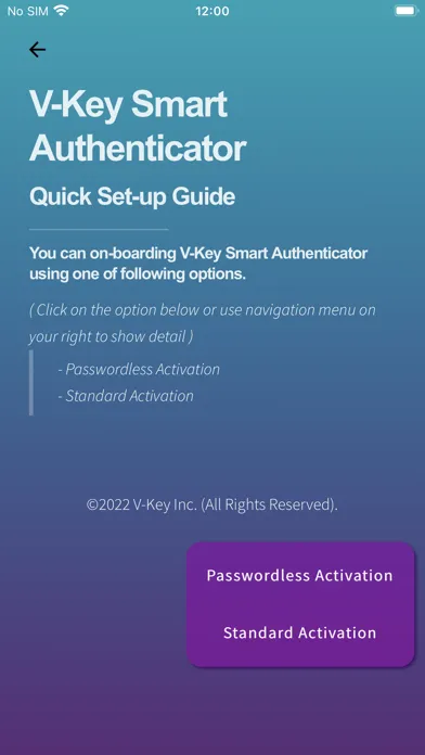Captures d'écran de V-Key Smart Authenticator