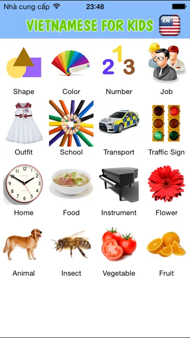 Capturas de tela do Vietnamese for kids