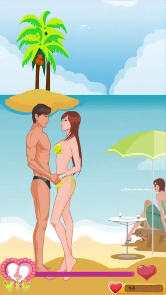 Capturas de tela do Couple Beach Kiss Love Game