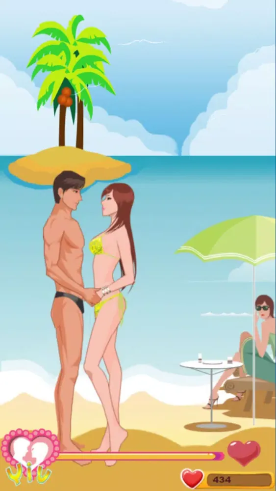Capturas de tela do Couple Beach Kiss Love Game