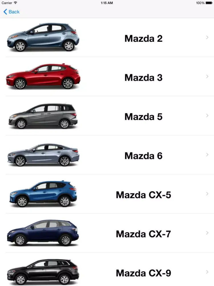 تصاویر Auto Service Info for MAZDA iPad 