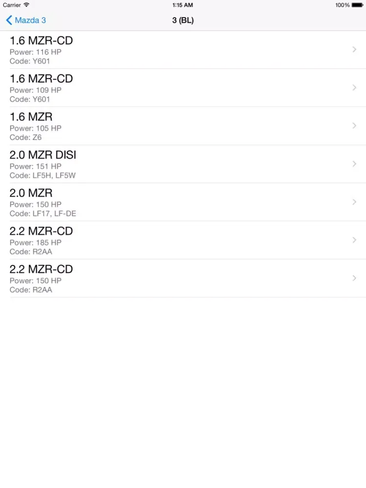 تصاویر Auto Service Info for MAZDA iPad 
