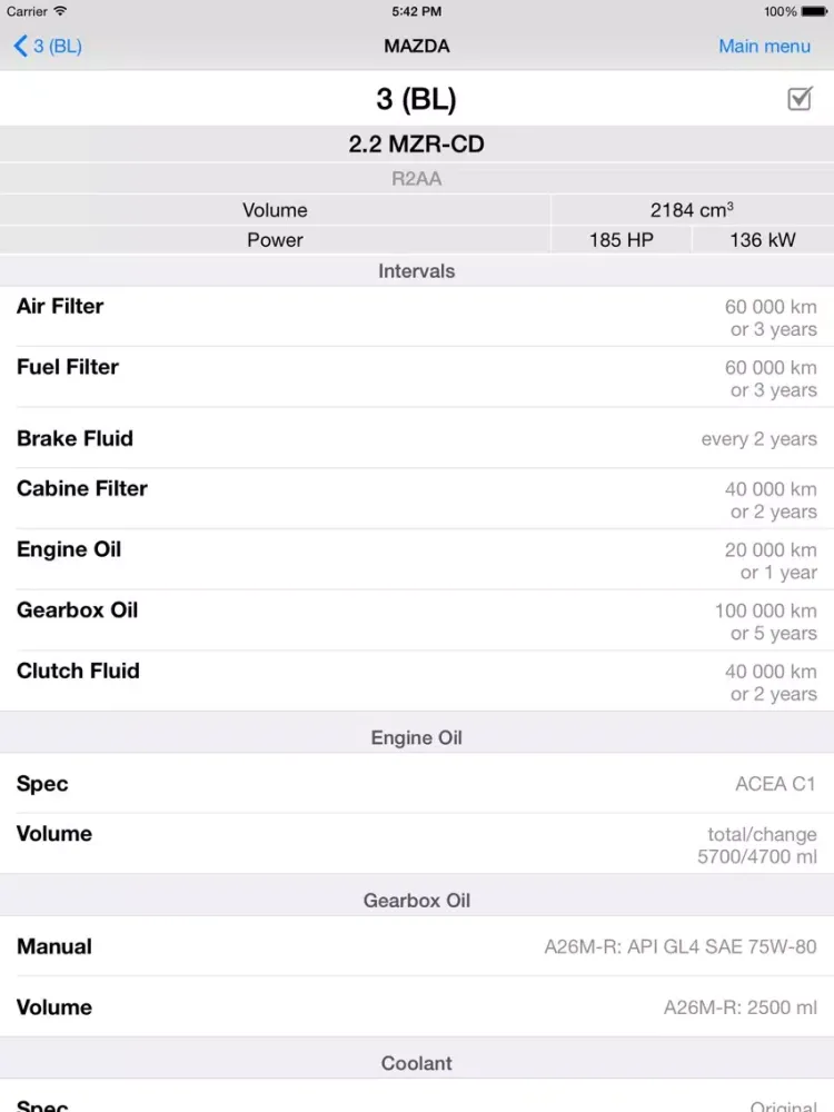 تصاویر Auto Service Info for MAZDA iPad 