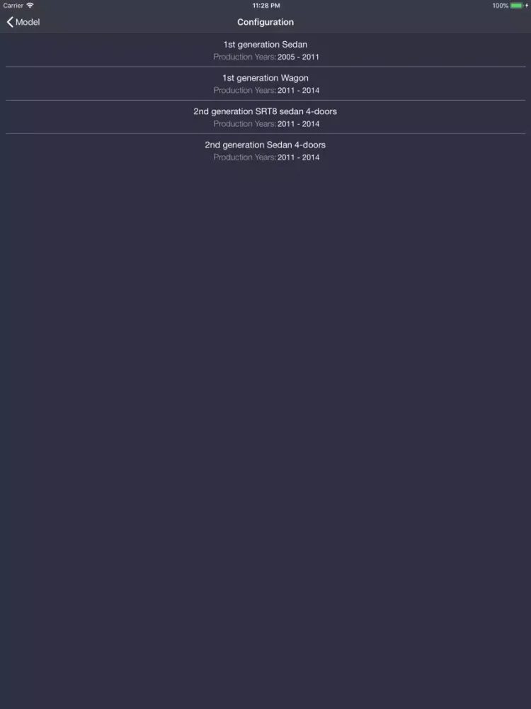 Tangkapan skrin TechApp for Chrysler iPad 