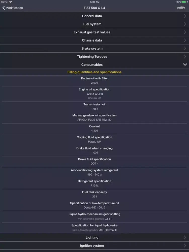 TechApp for Fiat iPad  स्क्रीनशॉट