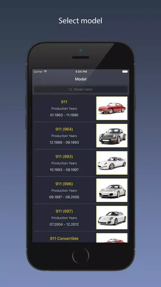 Tangkapan layar TechApp for Porsche