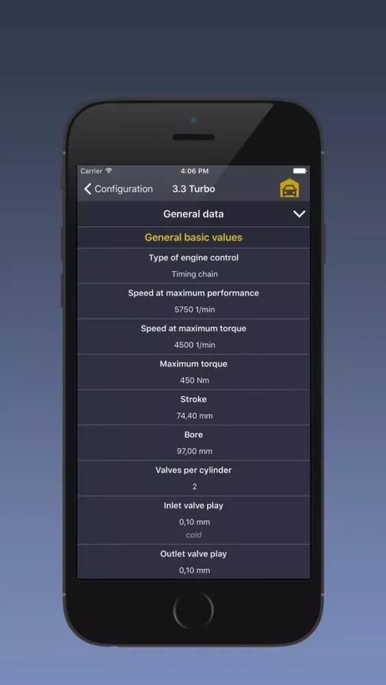 Tangkapan layar TechApp for Porsche