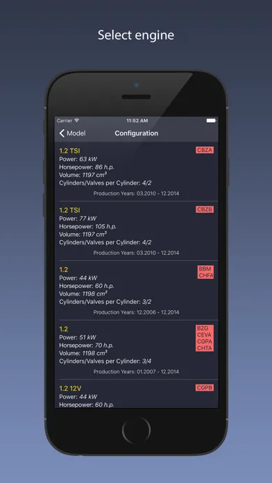Tangkapan skrin TechApp for Skoda