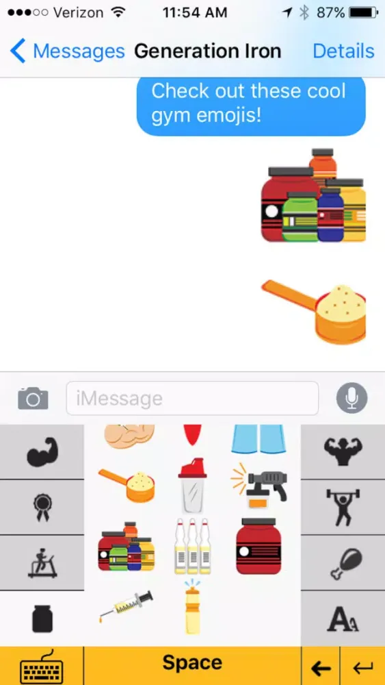 Captures d'écran de Gymoji - Bodybuilding Emoji Keyboard