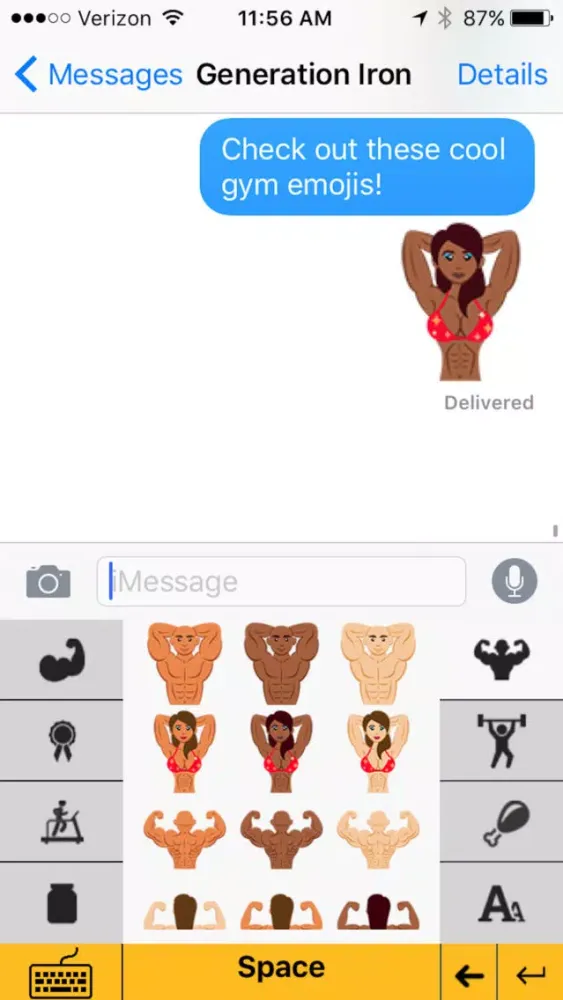 Captures d'écran de Gymoji - Bodybuilding Emoji Keyboard
