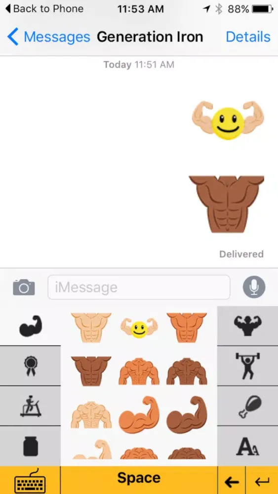 Captures d'écran de Gymoji - Bodybuilding Emoji Keyboard