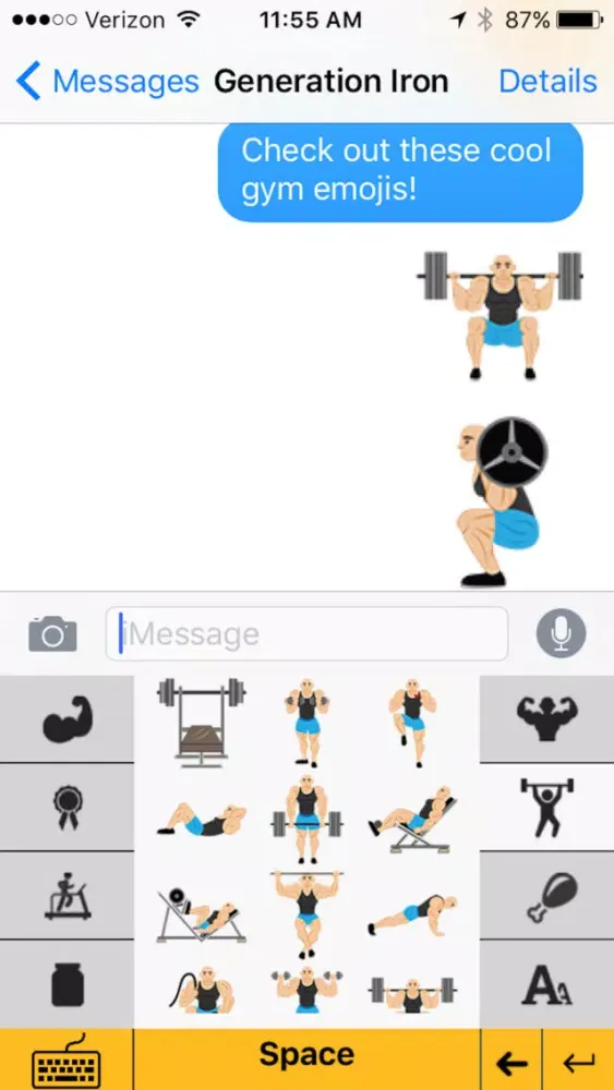 Captures d'écran de Gymoji - Bodybuilding Emoji Keyboard