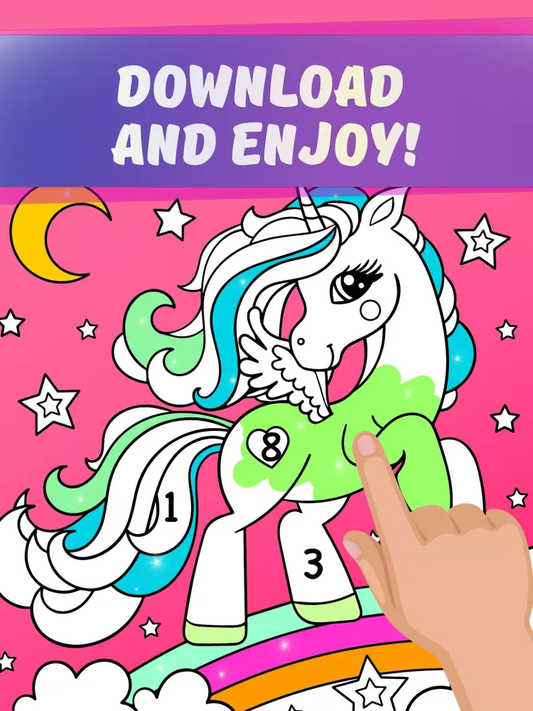 Capturas de pantalla de Rainbow Unicorn Color Numbers