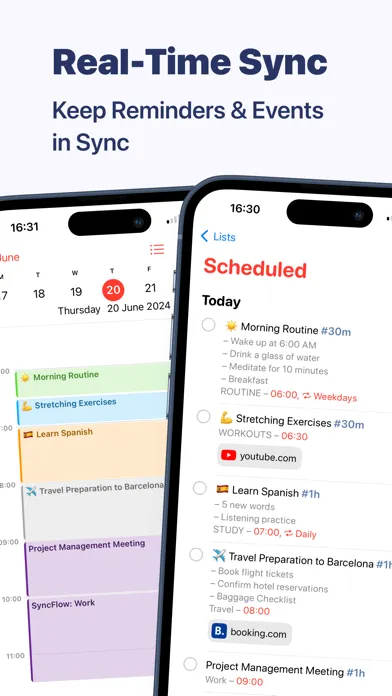 SyncFlow: Reminders to Events Screenshots
