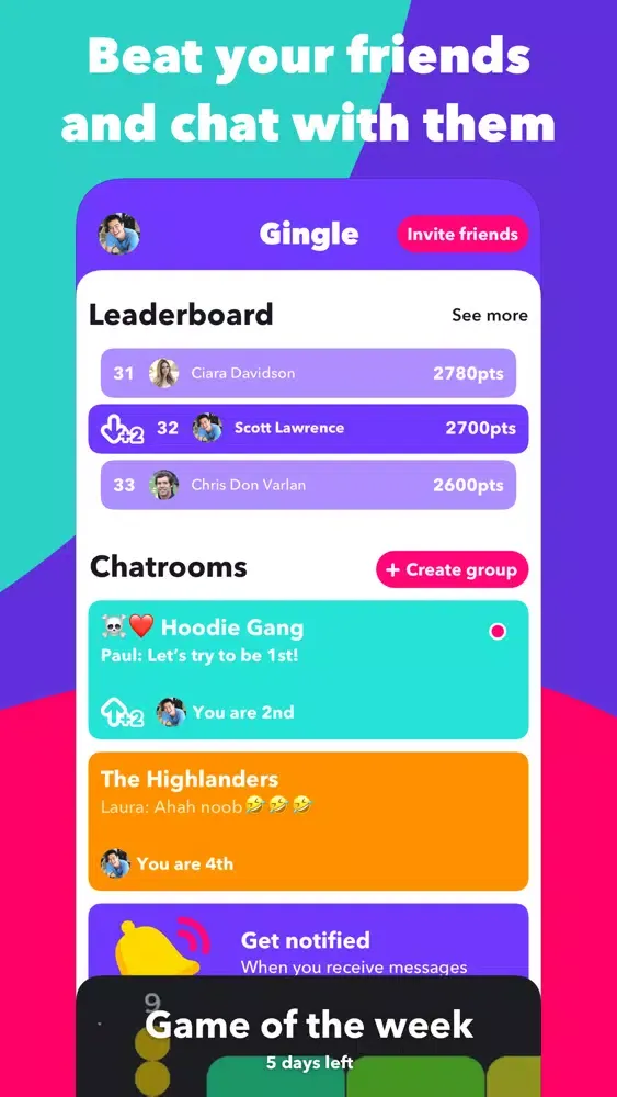 Captures d'écran de Gagggle. Play with friends