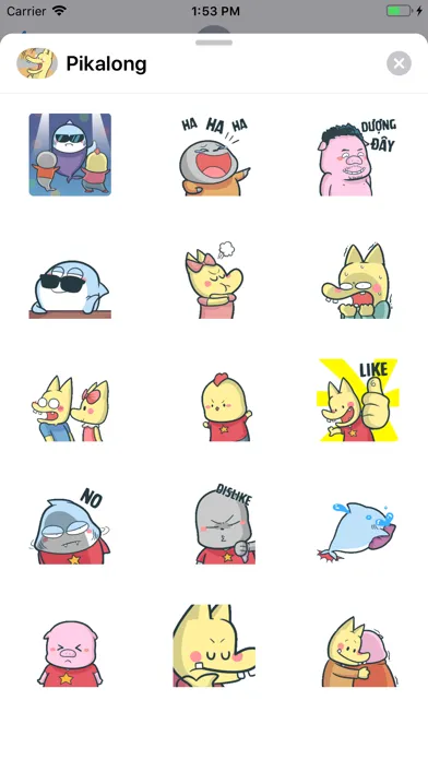 Capturas de tela do Pikalong Sticker