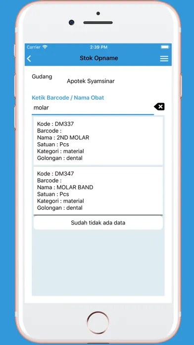 ภาพหน้าจอของ Aplikasi Apotek Klinik VMEDIS