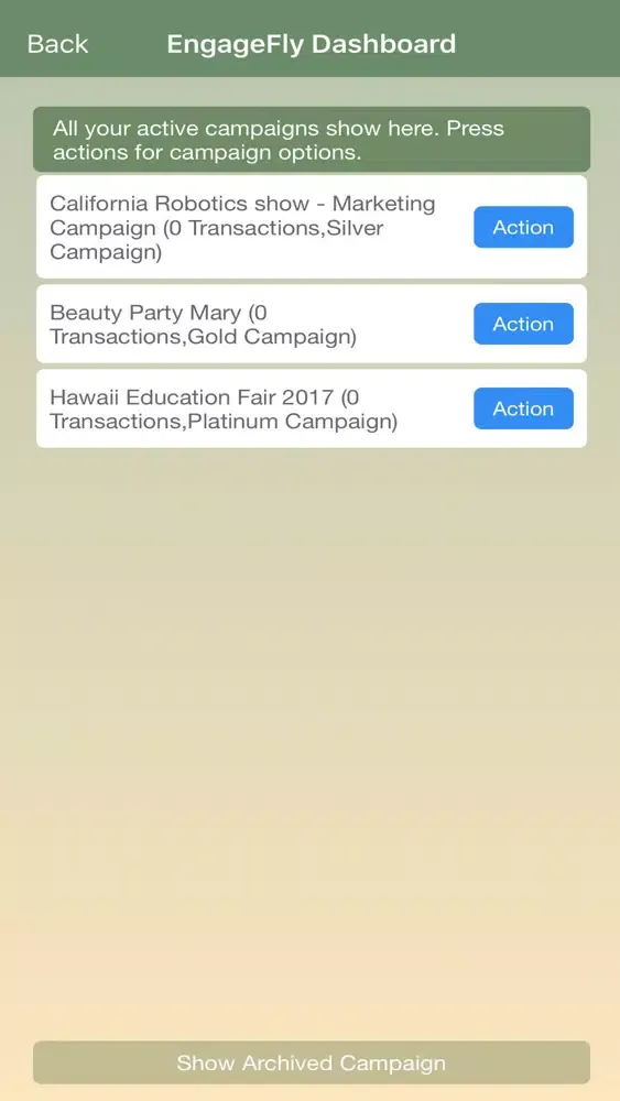 Capturas de tela do EngageFly - Tradeshow, Signups