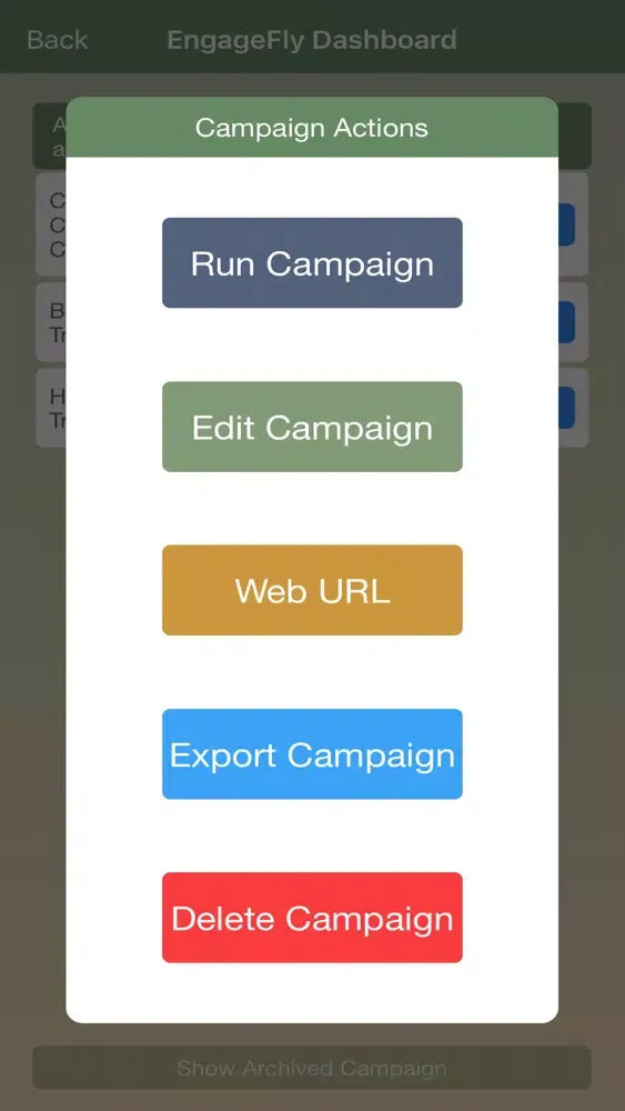 Capturas de tela do EngageFly - Tradeshow, Signups
