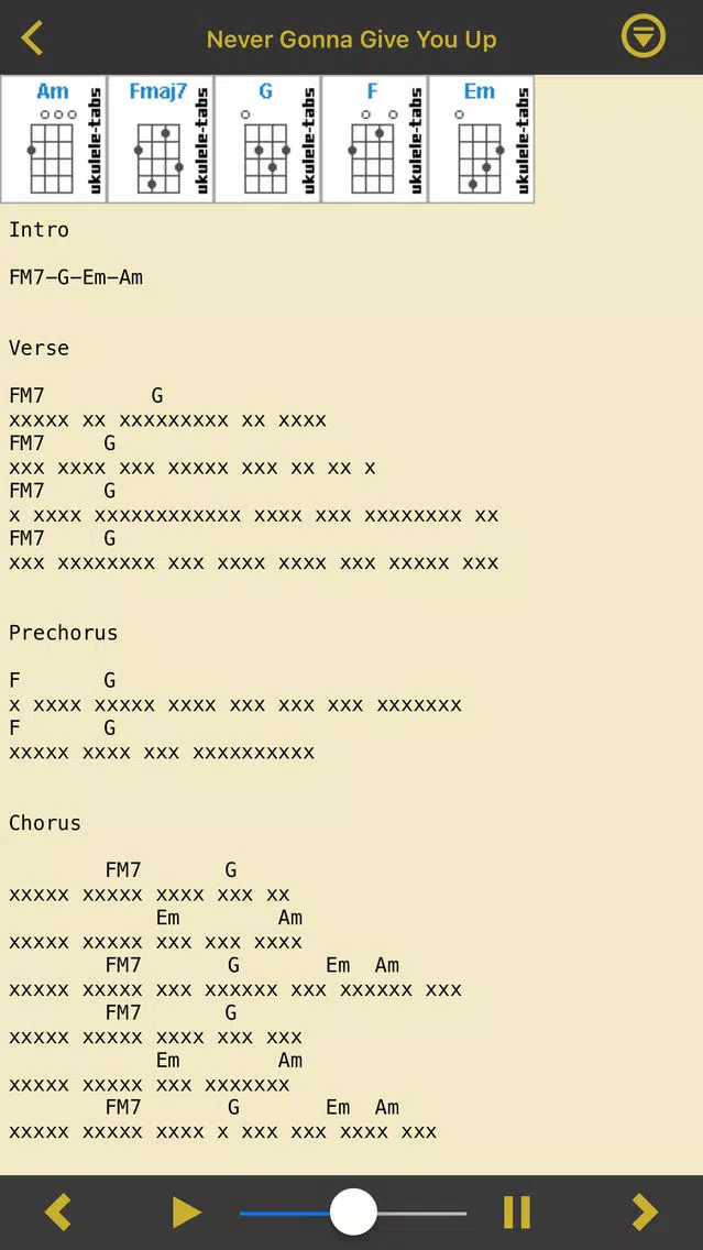 Screenshot di UkuleleTabs
