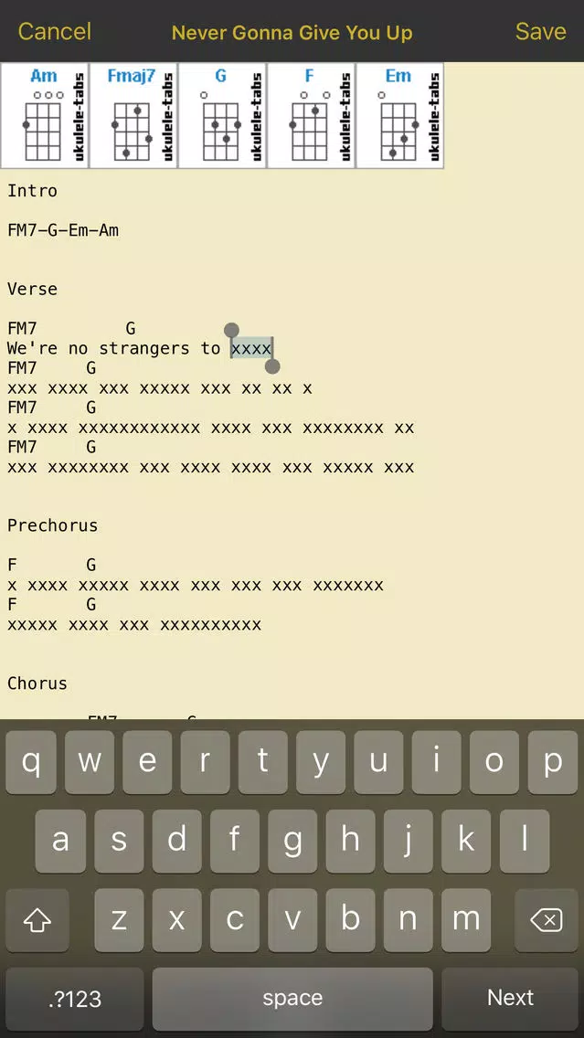 Screenshot di UkuleleTabs
