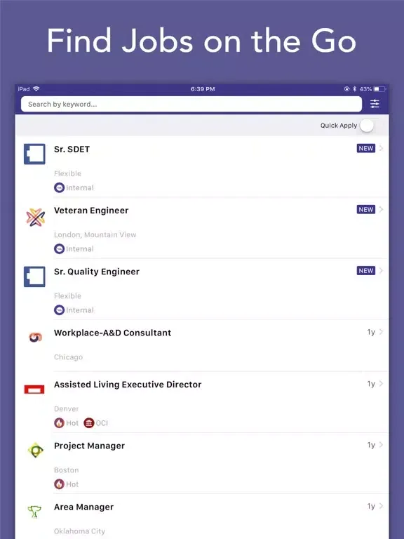 VMock Jobs - Smart Job Search iPad  Screenshots