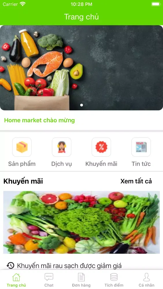 Tangkapan layar Home Market VN