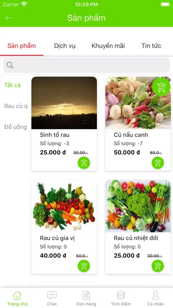 Tangkapan layar Home Market VN