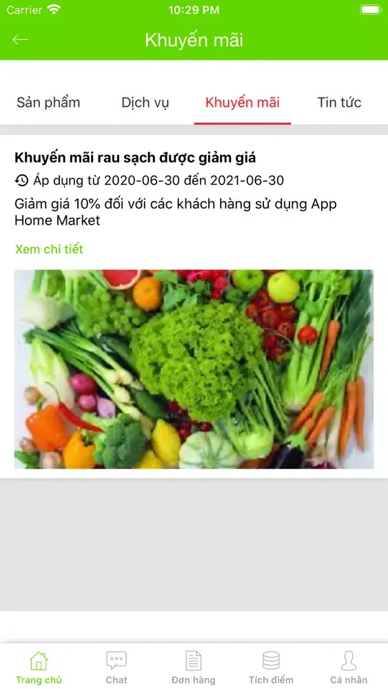 Tangkapan layar Home Market VN