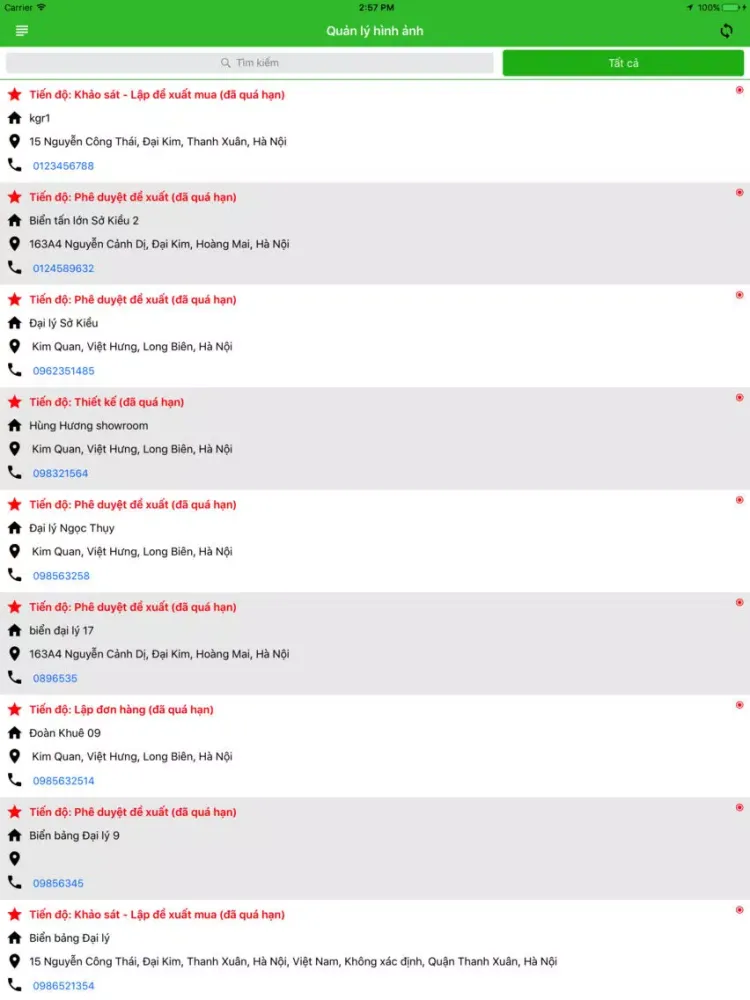 Capturas de tela do Kangaroo PMS iPad 