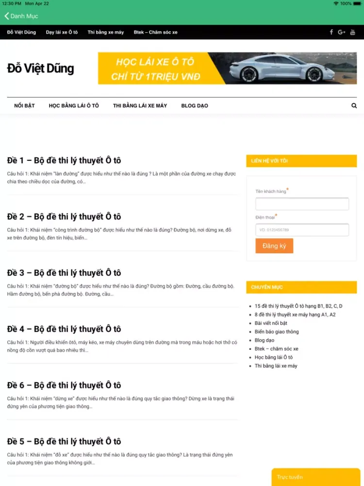 Capturas de pantalla de Học lái xe Victoria iPad 