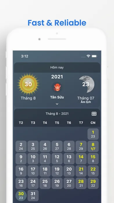 Tangkapan layar vLunar - Âm lịch widget