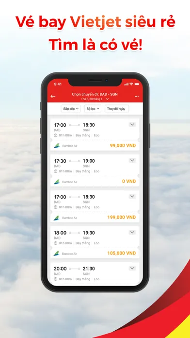 Capturas de tela do Vé giá rẻ - Jet Việt