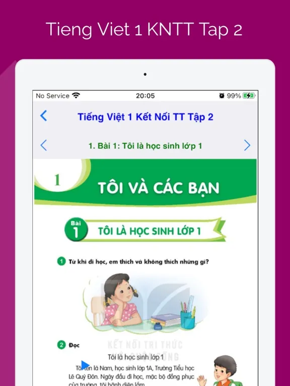 TiengViet 1 KNTT T2 iPad 應用截圖