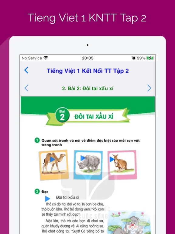 TiengViet 1 KNTT T2 iPad 應用截圖
