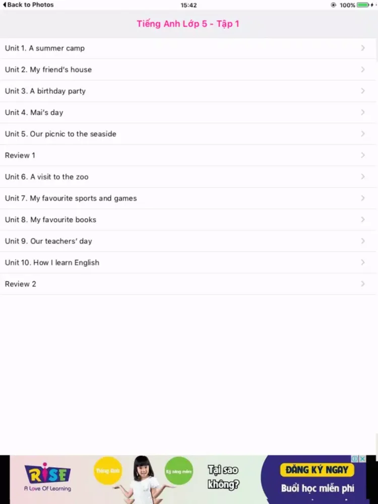 Скриншоты Tieng Anh 5 - English 5 - Tap 1 iPad 