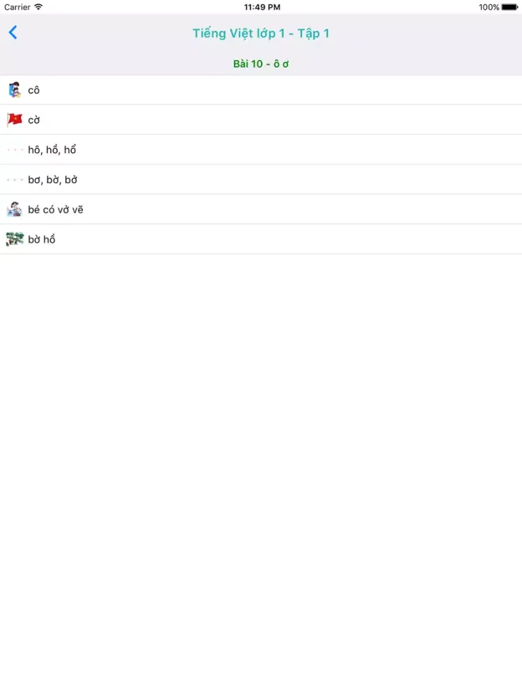 Tieng Viet Lop 1 - Tap 1 iPad  Screenshots