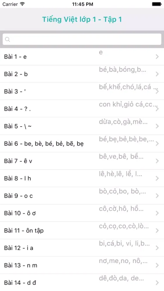 Tieng Viet Lop 1 - Tap 1 Screenshots