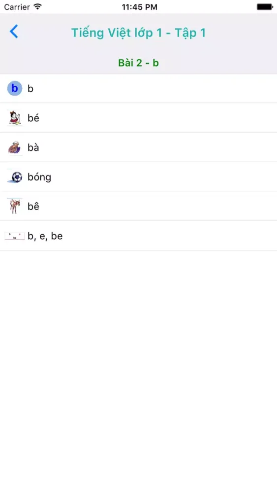 Tieng Viet Lop 1 - Tap 1 Screenshots
