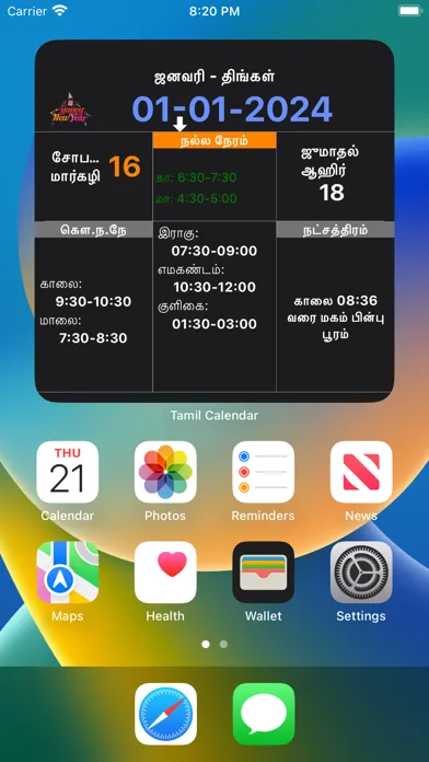Скриншоты Tamil Calendar 2024