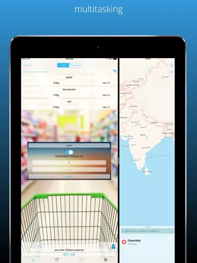 Shopping Cart Expense Tracker iPad 應用截圖