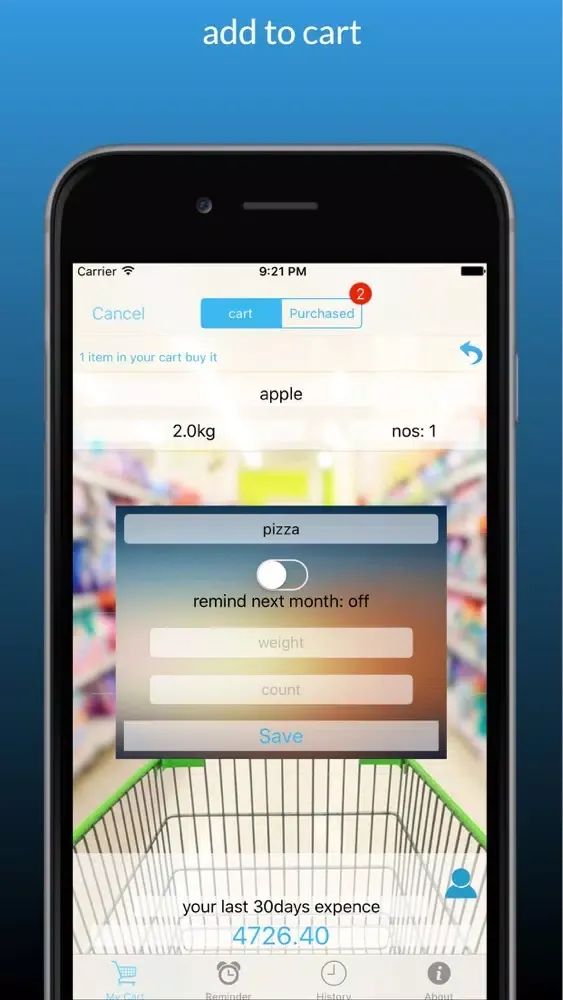Shopping Cart Expense Tracker應用截圖