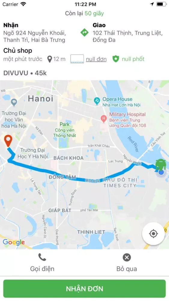 Capturas de tela do IKI - kết nối vận chuyển