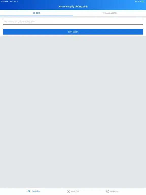 Capturas de tela do Xác minh giấy chứng sinh iPad 