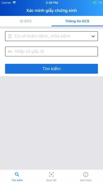Capturas de tela do Xác minh giấy chứng sinh