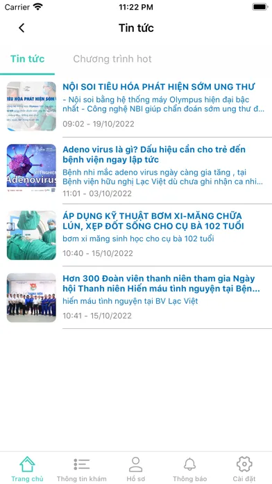 Tangkapan skrin BV Lạc Việt