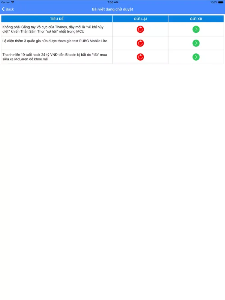 Captures d'écran de VNPT Portal iPad 
