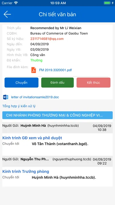 ภาพหน้าจอของ VNPT iOffice Quảng Ngãi
